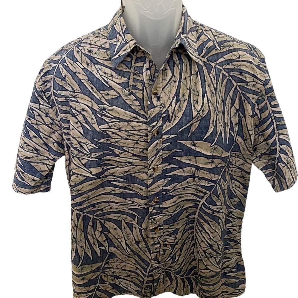 COOKE STREET Reverse Print Aloha Hawaiian Tropical Shirt Men L Large